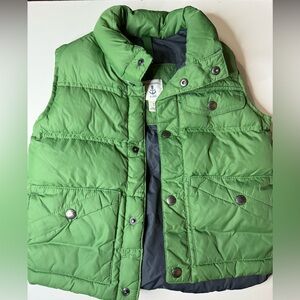Boys kids LANDS' END full zip Down Vest Green pockets size S Size 4